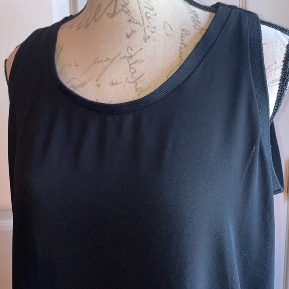 Loft Sleeveless Shell Blouse Top Black sz Large - Picture 4 of 7